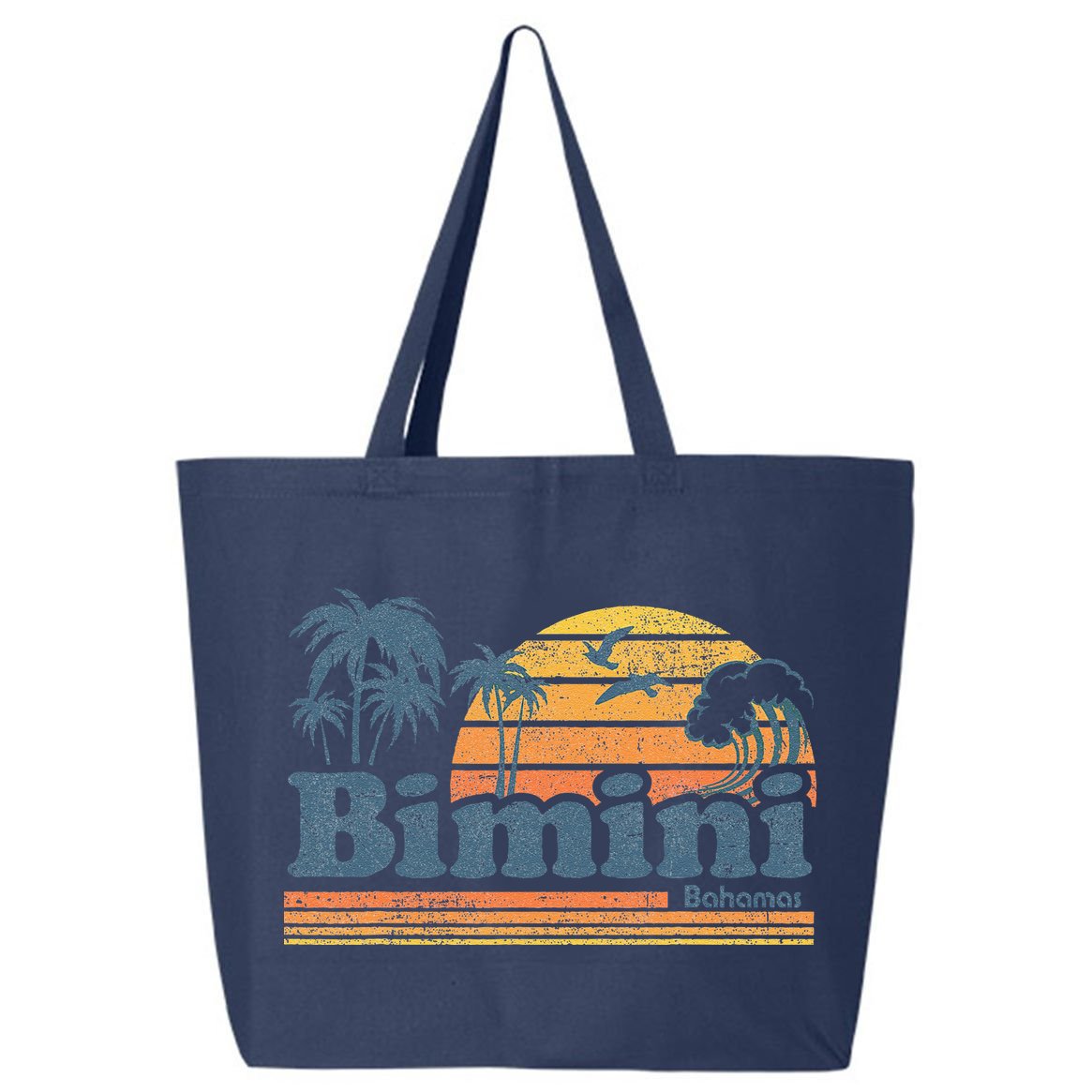 Bimini Bahamas Beach Summer Vacation Sun Vintage 70S Retro 25L Jumbo Tote