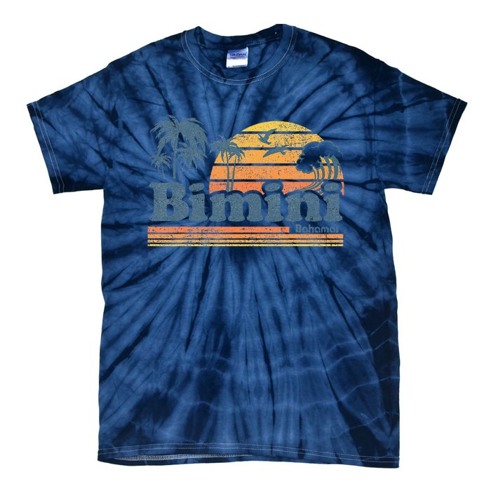 Bimini Bahamas Beach Summer Vacation Sun Vintage 70S Retro Tie-Dye T-Shirt