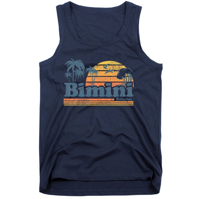 Bimini Bahamas Beach Summer Vacation Sun Vintage 70S Retro Tank Top