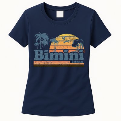 Bimini Bahamas Beach Summer Vacation Sun Vintage 70S Retro Womens T-Shirt