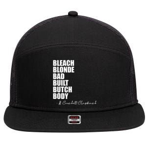 Bleach Blonde Bad Built Butch Body 7 Panel Mesh Trucker Snapback Hat