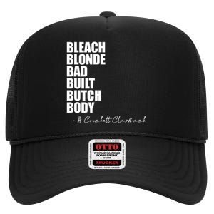 Bleach Blonde Bad Built Butch Body High Crown Mesh Back Trucker Hat