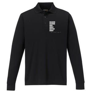 Bleach Blonde Bad Built Butch Body Performance Long Sleeve Polo