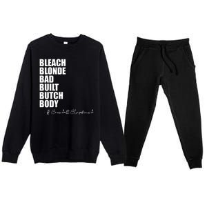 Bleach Blonde Bad Built Butch Body Premium Crewneck Sweatsuit Set