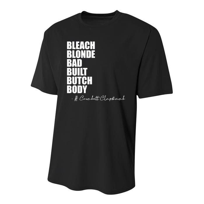 Bleach Blonde Bad Built Butch Body Youth Performance Sprint T-Shirt