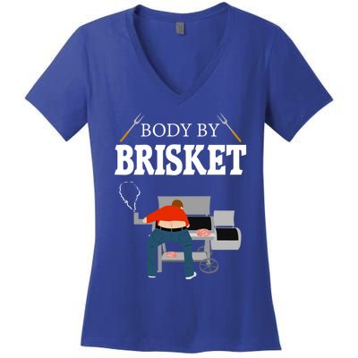 Body By Brisket Funny Bbq Gift Women's V-Neck T-Shirt