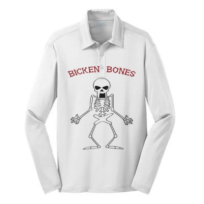 Bicken Bones Silk Touch Performance Long Sleeve Polo