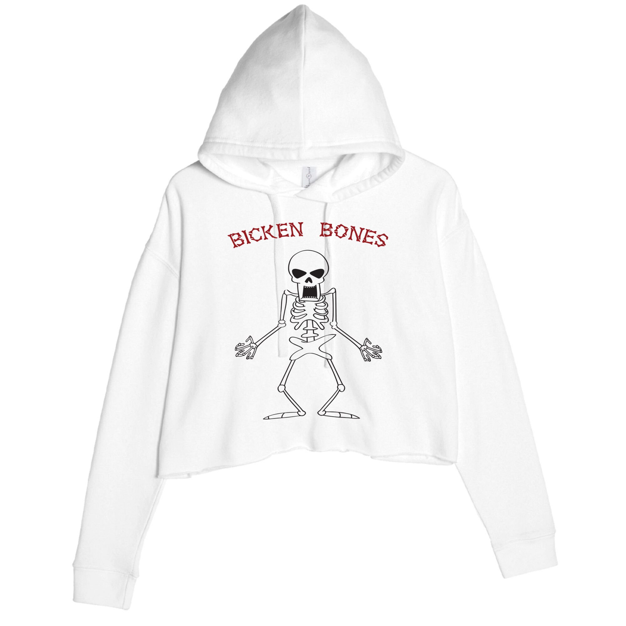 Bicken Bones Crop Fleece Hoodie