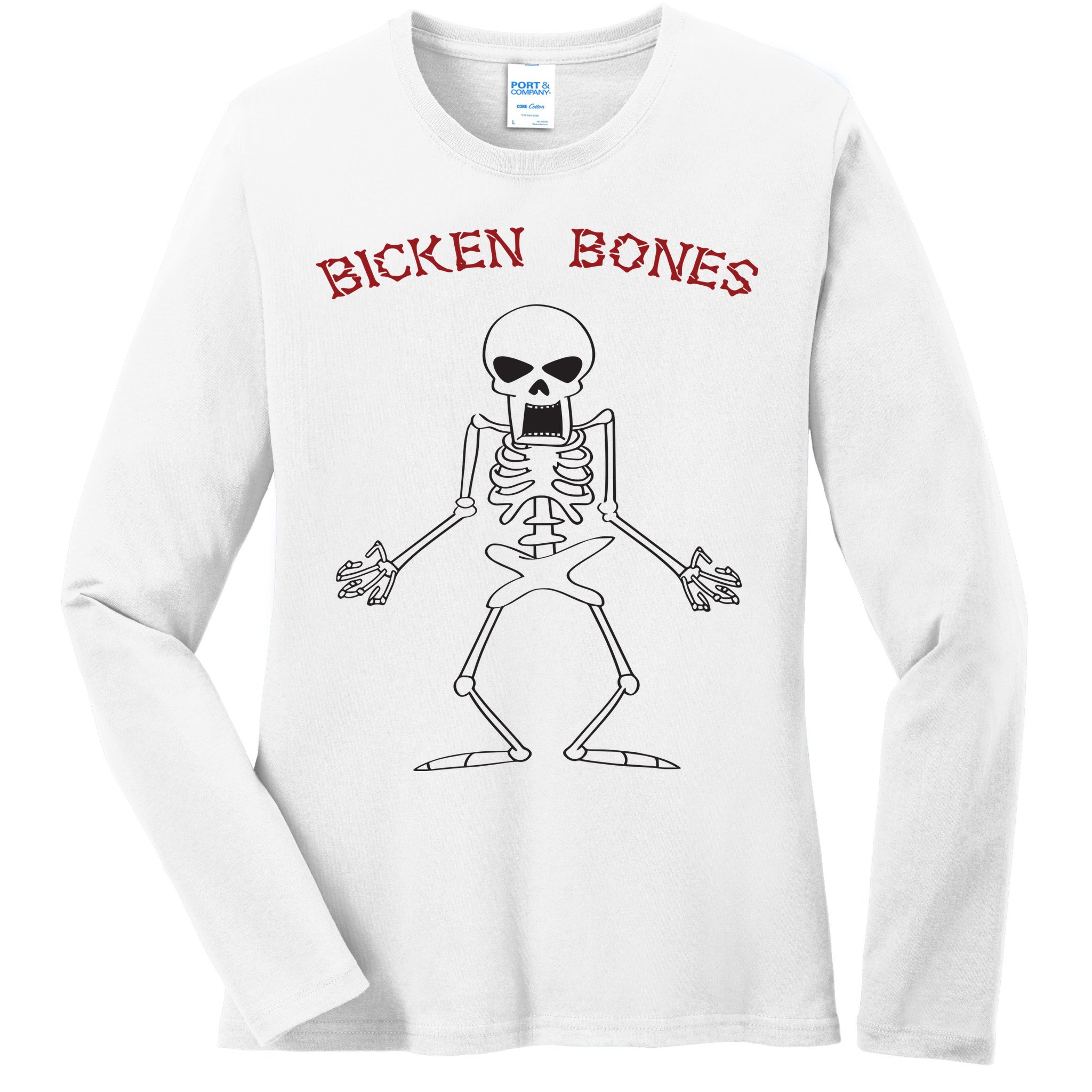 Bicken Bones Ladies Long Sleeve Shirt
