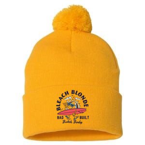 Bleach Blonde Bad Built Butch Body Pom Pom 12in Knit Beanie