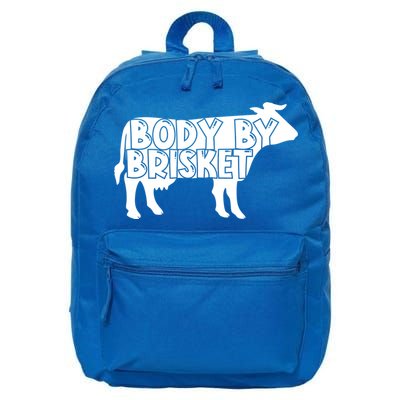 Body By Brisket Meat Bbq Grill Funny Backyard Grilling Gift 16 in Basic Backpack