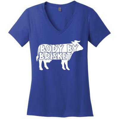 Body By Brisket Meat Bbq Grill Funny Backyard Grilling Gift Women's V-Neck T-Shirt