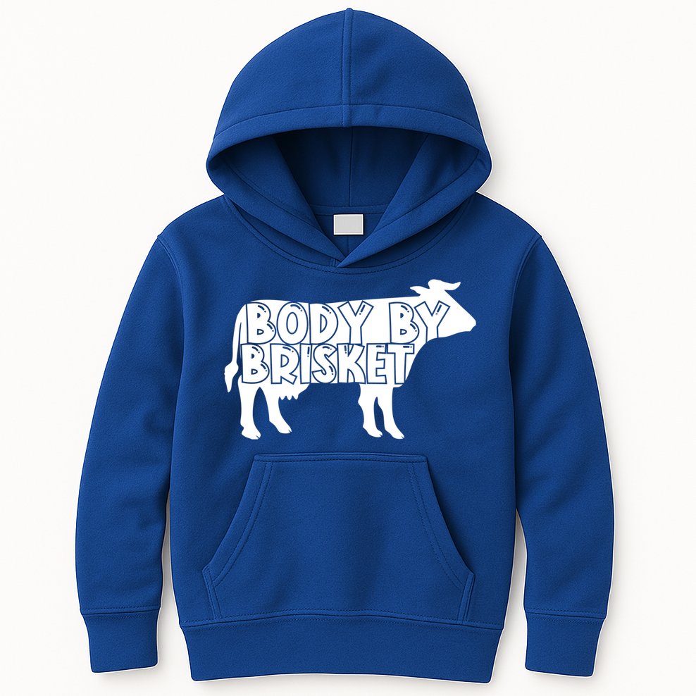 Body By Brisket Meat Bbq Grill Funny Backyard Grilling Gift Kids Hoodie