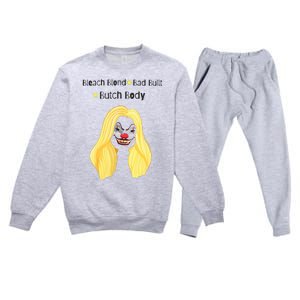 Bleach Blonde Bad Built Butch Body Premium Crewneck Sweatsuit Set