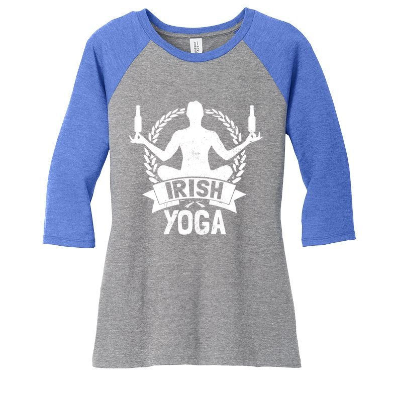 Balance Beer Bottles Design Irish Yoga Cool Gift Women's Tri-Blend 3/4-Sleeve Raglan Shirt
