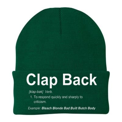 Bleach Blonde Bad Built Butch Body Clap Back Knit Cap Winter Beanie