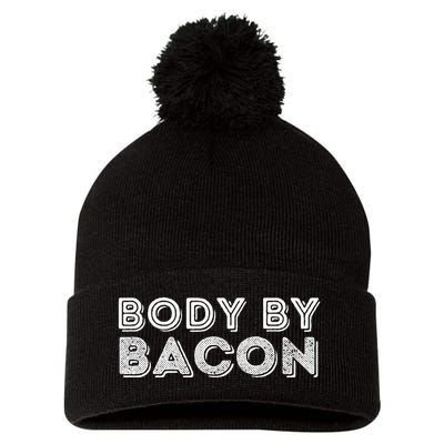 Body By Bacon Funny Bacon Lover & Foodie Pom Pom 12in Knit Beanie