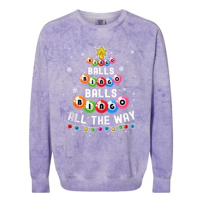 Bingo Balls Bingo All The Way Christmas Tree Funny Xmas Classic Colorblast Crewneck Sweatshirt