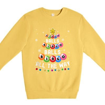 Bingo Balls Bingo All The Way Christmas Tree Funny Xmas Classic Premium Crewneck Sweatshirt