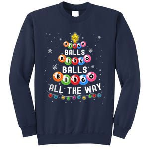 Bingo Balls Bingo All The Way Christmas Tree Funny Xmas Classic Sweatshirt