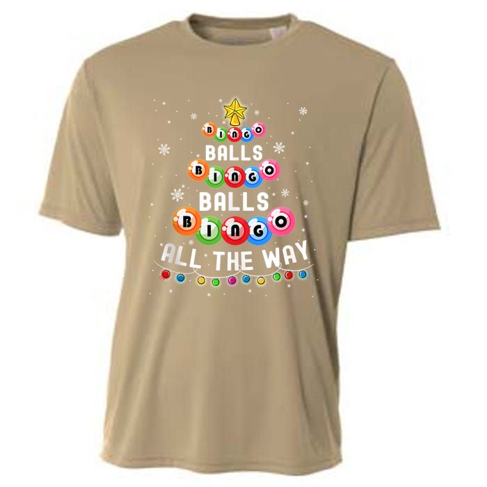 Bingo Balls Bingo All The Way Christmas Tree Funny Xmas Classic Cooling Performance Crew T-Shirt