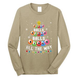 Bingo Balls Bingo All The Way Christmas Tree Funny Xmas Classic Long Sleeve Shirt