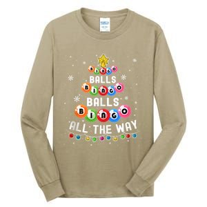 Bingo Balls Bingo All The Way Christmas Tree Funny Xmas Classic Tall Long Sleeve T-Shirt