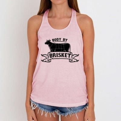 Body By Briskegift Barbecue Grill Or Grilling Gift Women's Knotted Racerback Tank