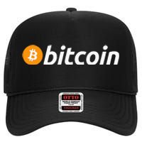 Bitcoin Btc High Crown Mesh Back Trucker Hat