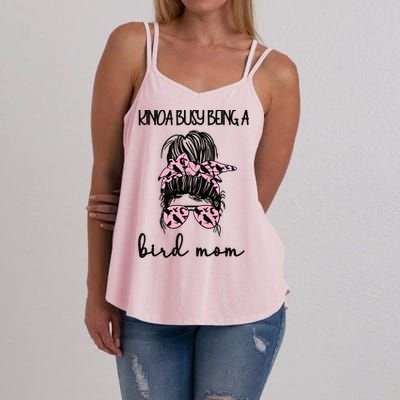 Busy Being Bird Mom Bird Owner Bird Mother Cool Gift Women's Strappy Tank