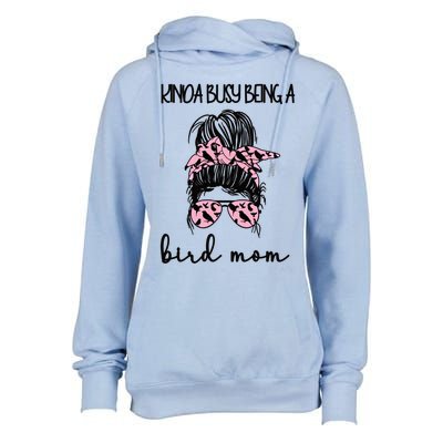 Busy Being Bird Mom Bird Owner Bird Mother Cool Gift Womens Funnel Neck Pullover Hood