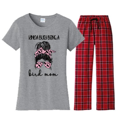 Busy Being Bird Mom Bird Owner Bird Mother Cool Gift Women's Flannel Pajama Set