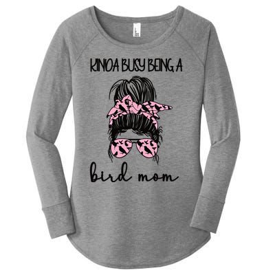 Busy Being Bird Mom Bird Owner Bird Mother Cool Gift Women's Perfect Tri Tunic Long Sleeve Shirt