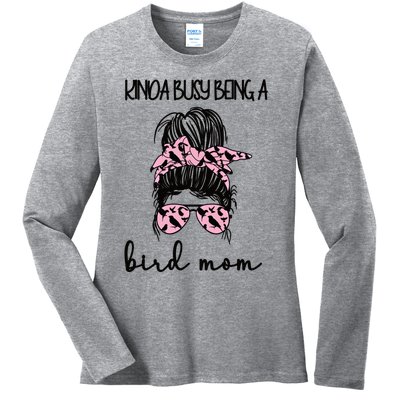 Busy Being Bird Mom Bird Owner Bird Mother Cool Gift Ladies Long Sleeve Shirt