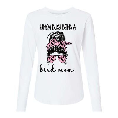 Busy Being Bird Mom Bird Owner Bird Mother Cool Gift Womens Cotton Relaxed Long Sleeve T-Shirt