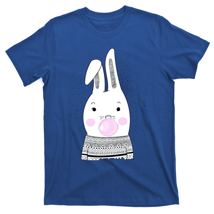 Bubblegum Bunny Blowing Bubble Easter Day With Cool Rabbit Cool Gift T-Shirt