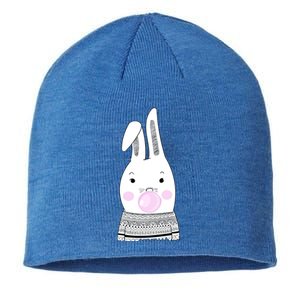 Bubblegum Bunny Blowing Bubble Easter Day With Cool Rabbit Cool Gift Sustainable Beanie