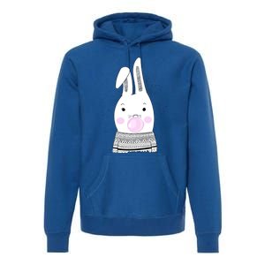 Bubblegum Bunny Blowing Bubble Easter Day With Cool Rabbit Cool Gift Premium Hoodie