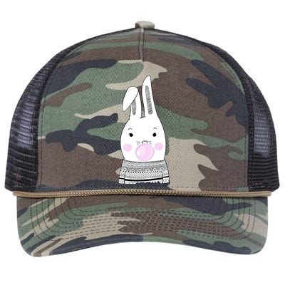 Bubblegum Bunny Blowing Bubble Easter Day With Cool Rabbit Cool Gift Retro Rope Trucker Hat Cap