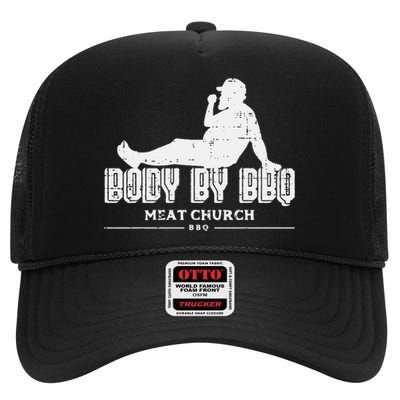 Body By Bbq Funny Barbecue Grill Meat Lover High Crown Mesh Back Trucker Hat