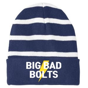 Big Bad Bolts Funny Striped Beanie with Solid Band