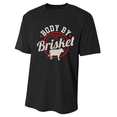 Body By Brisket Funny Steak Lover Grilling Bbq Chef Gift Performance Sprint T-Shirt