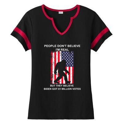 Believe Biden Bigfoot For 4th Of July Ladies Halftime Notch Neck Tee