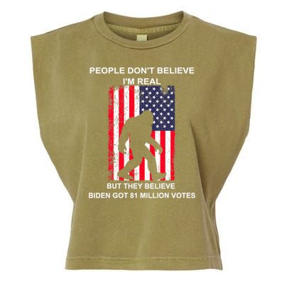 Believe Biden Bigfoot For 4th Of July Garment-Dyed Women's Muscle Tee