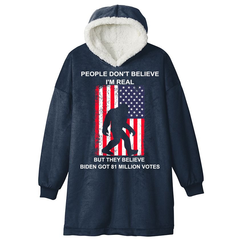 Believe Biden Bigfoot For 4th Of July Hooded Wearable Blanket