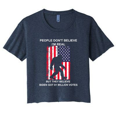 Believe Biden Bigfoot For 4th Of July Women's Crop Top Tee