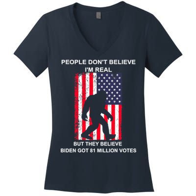 Believe Biden Bigfoot For 4th Of July Women's V-Neck T-Shirt