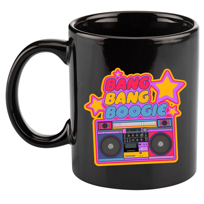 Bang Bang Boogie. Boom Box. Pop Art Stickers. Hip Hop 11oz C Handle Ceramic Mug