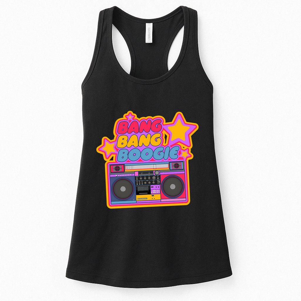 Bang Bang Boogie. Boom Box. Pop Art Stickers. Hip Hop Womens Tank Top