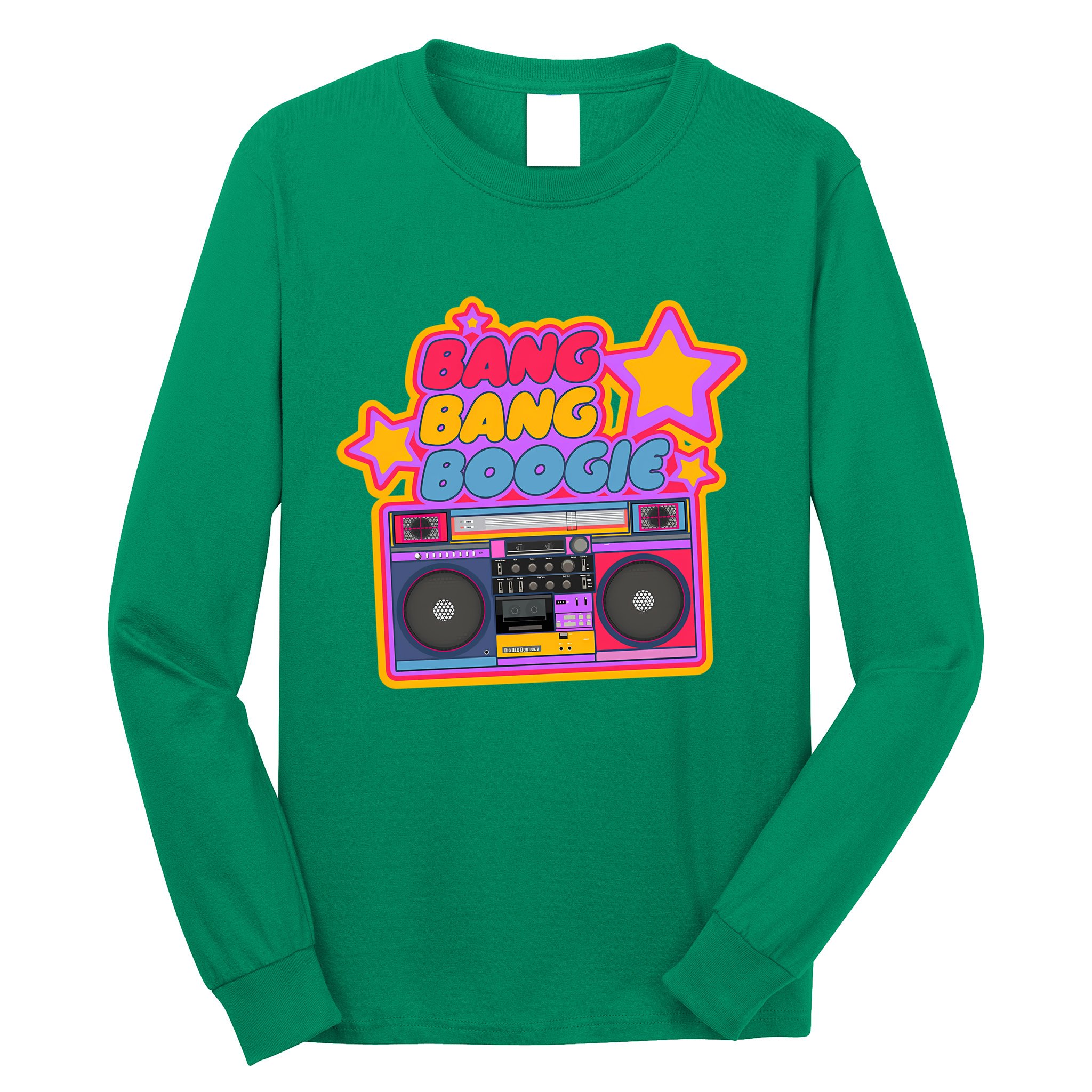 Bang Bang Boogie. Boom Box. Pop Art Stickers. Hip Hop Long Sleeve Shirt